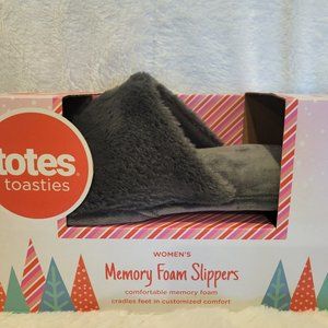 Women's Totes Toasties Memory Foam Gray Slide on Slipper 9-10
